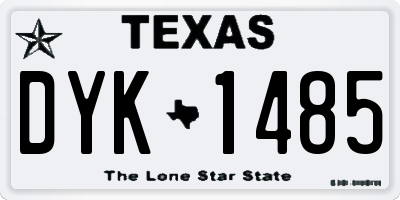 TX license plate DYK1485
