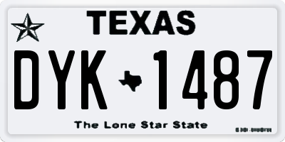 TX license plate DYK1487