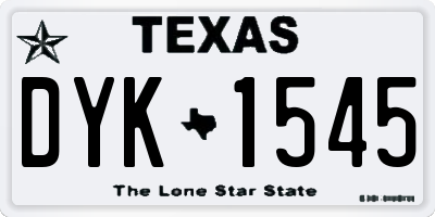 TX license plate DYK1545