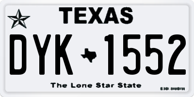 TX license plate DYK1552