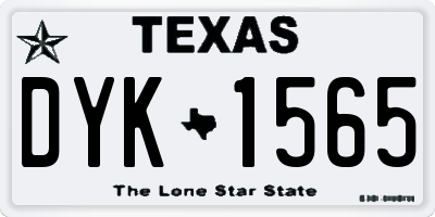 TX license plate DYK1565