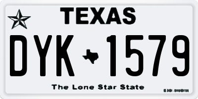 TX license plate DYK1579