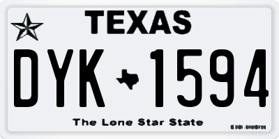 TX license plate DYK1594