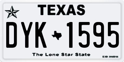 TX license plate DYK1595