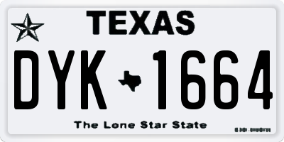 TX license plate DYK1664