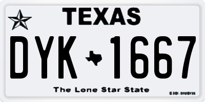 TX license plate DYK1667