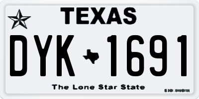 TX license plate DYK1691