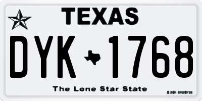TX license plate DYK1768
