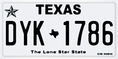 TX license plate DYK1786