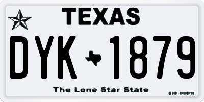 TX license plate DYK1879