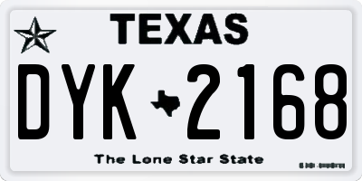 TX license plate DYK2168