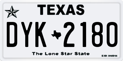 TX license plate DYK2180