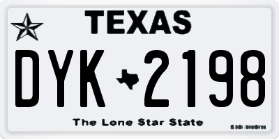 TX license plate DYK2198