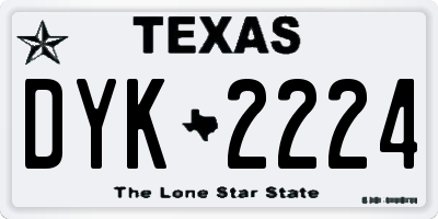 TX license plate DYK2224