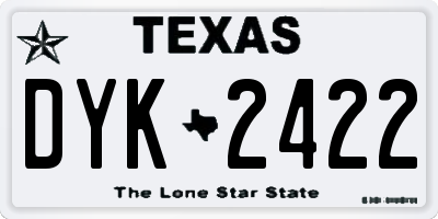TX license plate DYK2422