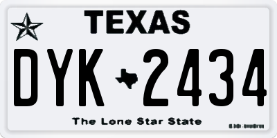 TX license plate DYK2434