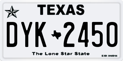 TX license plate DYK2450