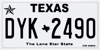 TX license plate DYK2490