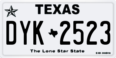 TX license plate DYK2523