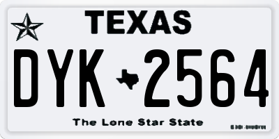 TX license plate DYK2564