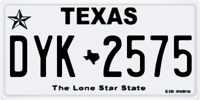 TX license plate DYK2575