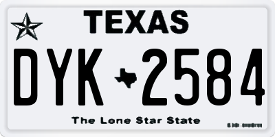 TX license plate DYK2584