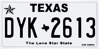 TX license plate DYK2613