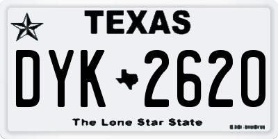 TX license plate DYK2620