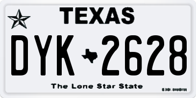 TX license plate DYK2628