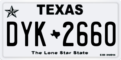TX license plate DYK2660