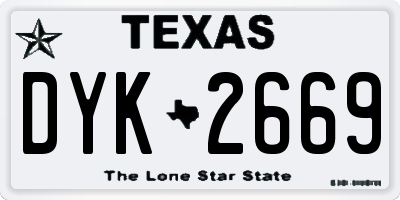TX license plate DYK2669
