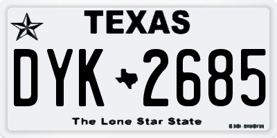 TX license plate DYK2685