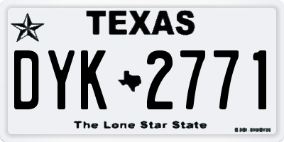TX license plate DYK2771