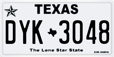 TX license plate DYK3048