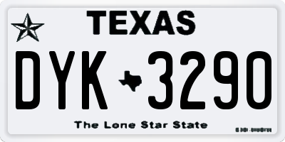 TX license plate DYK3290