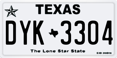 TX license plate DYK3304