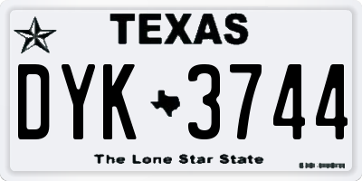 TX license plate DYK3744