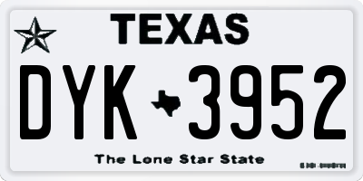 TX license plate DYK3952