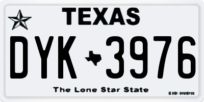 TX license plate DYK3976