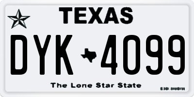 TX license plate DYK4099