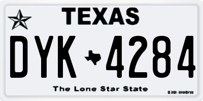 TX license plate DYK4284