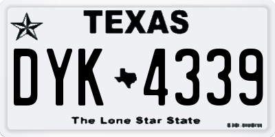TX license plate DYK4339