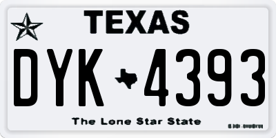 TX license plate DYK4393