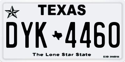 TX license plate DYK4460