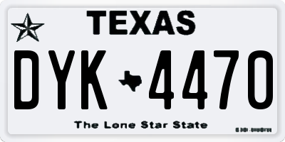 TX license plate DYK4470