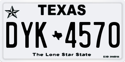 TX license plate DYK4570