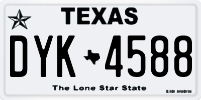 TX license plate DYK4588