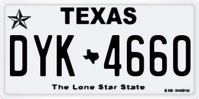 TX license plate DYK4660