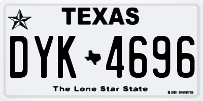 TX license plate DYK4696