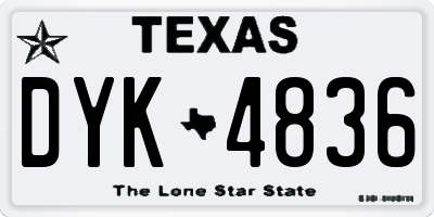 TX license plate DYK4836